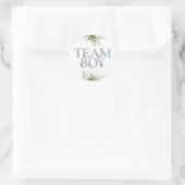 Team Boy Greenery Bloemen Geslacht Onthullen Stemm Ronde Sticker (Tas)