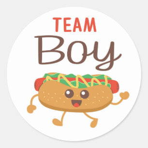 Team Boy hotdog geslacht onthullen sticker