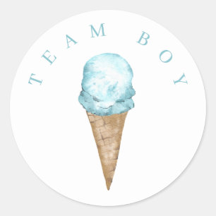 Team Boy Ice Cream Gender onthult Circle Sticker. Ronde Sticker