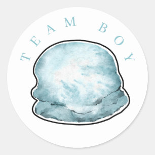 Team Boy Ice Cream Gender onthult Circle Sticker. Ronde Sticker