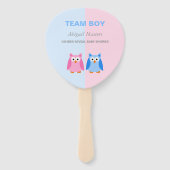 Team Boy of Team Meisje Uil Geslacht onthullen Dou Handwaaier (Achterkant)