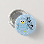 Team Boy Owl Baby shower Ronde Button 3,2 Cm (Voorkant /achterkant)