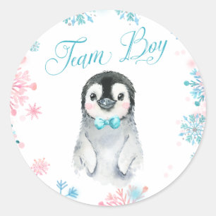 Team Boy Penguin Winter Gender onthullen sticker
