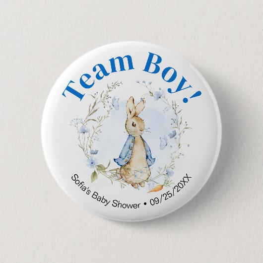Team Boy Peter Rabbit Button (Voorkant)