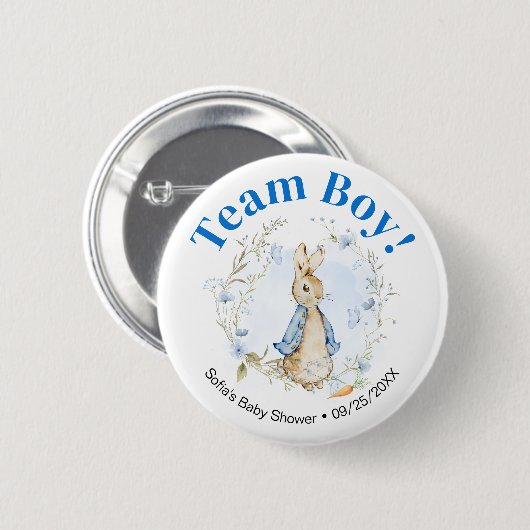 Team Boy Peter Rabbit Button (Voorkant /achterkant)
