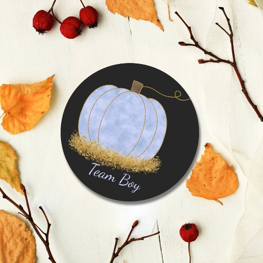 Team Boy Pompoen Geslacht Onthullen Partij Stemmin Ronde Sticker