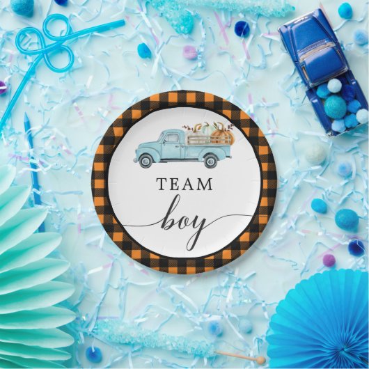 Team Boy  Pompoen Vrachtwagen Papier Borden Papieren Bordje (Feest)