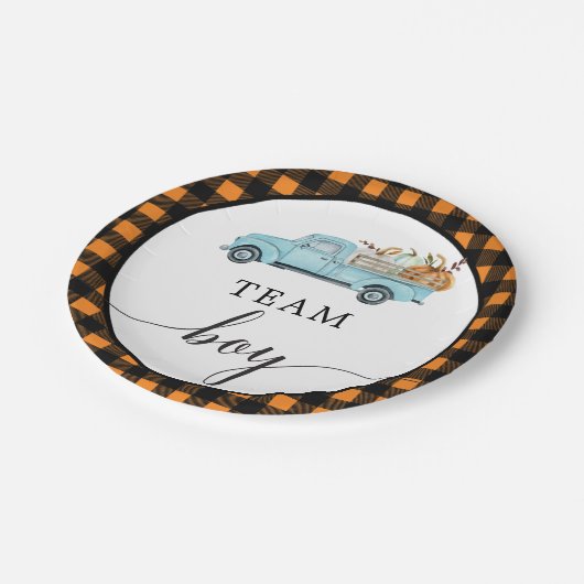 Team Boy  Pompoen Vrachtwagen Papier Borden Papieren Bordje (Gekanteld)