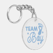 Team Boy Schattige Boy Baby shower Acryl Sleutelha Sleutelhanger (Voorkant Links)