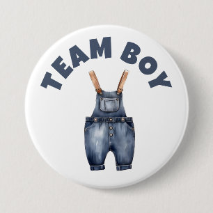 Team Boy Schattige Kleine Babykleding Genderonthul Ronde Button 7,6 Cm