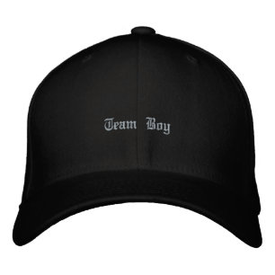 Team Boy Voor- en Achterkant Print Zwarte Flexfit Geborduurde Pet