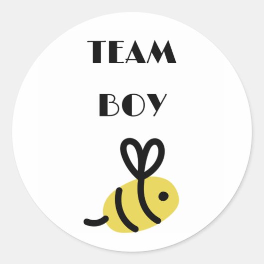 Team Boy Vote gender reveal party Ronde Sticker (Voorkant)