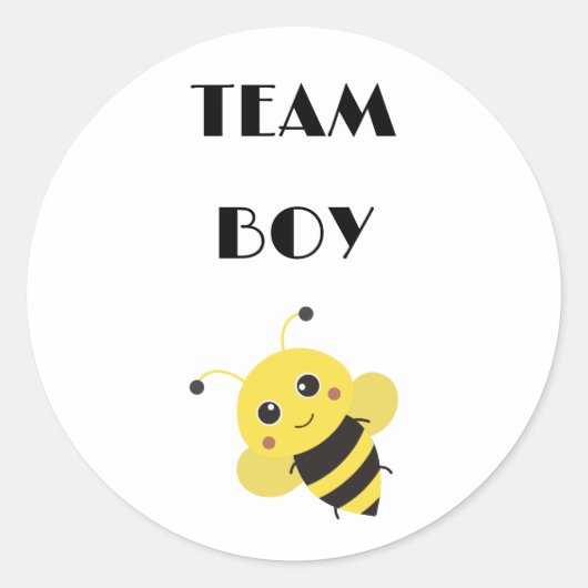 Team Boy Vote gender reveal party Ronde Sticker (Voorkant)