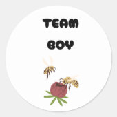 Team Boy Vote gender reveal party Ronde Sticker (Voorkant)