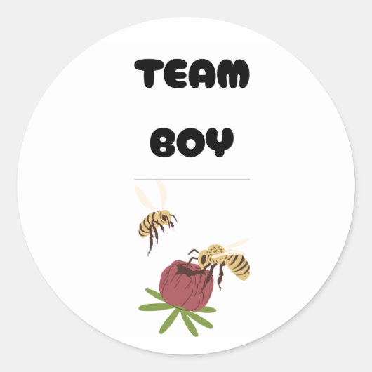 Team Boy Vote gender reveal party Ronde Sticker (Voorkant)