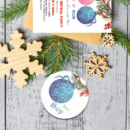 Team Boy Winter Geslacht Onthullen Party Sticker