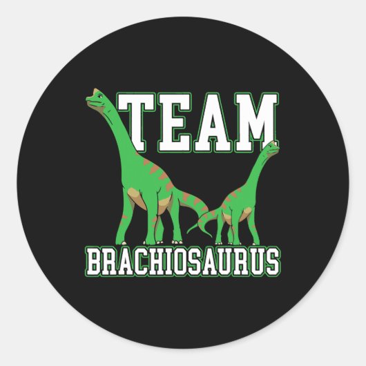 Team Brachiousaurus Dinosaur Future Paleontoloog Ronde Sticker (Voorkant)