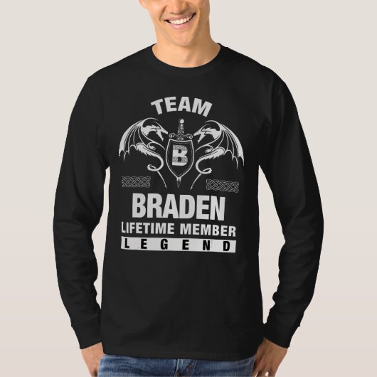 Team Braden Levenslang Lid T-shirt (Voorkant)