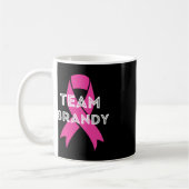 Team Brandy gepersonaliseerde borstkankerbewustzij Koffiemok (Links)