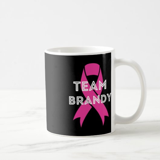 Team Brandy gepersonaliseerde borstkankerbewustzij Koffiemok (Rechts)