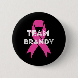 Team Brandy gepersonaliseerde borstkankerbewustzij Ronde Button 5,7 Cm