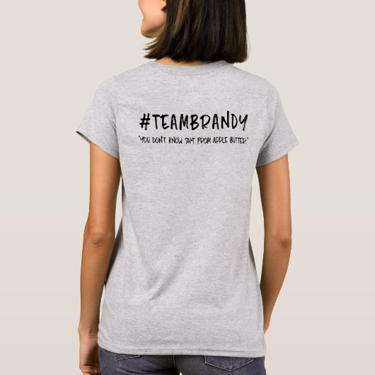 Team Brandy t-shirt - Apple Butter (Achterkant)
