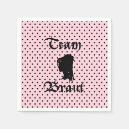 Team Braut Text mit Punkte rosa Servet