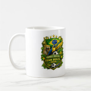 Team Brazilië 2026 Jaguar & Ara Soccer Fan Koffiemok