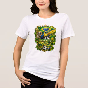 Team Brazilië 2026 Jaguar & Ara Soccer Fan Tri-Blend Shirt