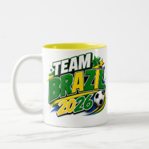 TEAM BRAZILIË 2026 Voetbal Fan Mok   Braziliaans