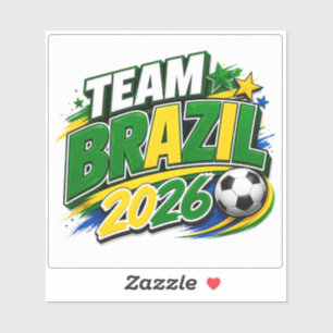 TEAM BRAZILIË 2026 Voetbalfan   Braziliaans Sticker