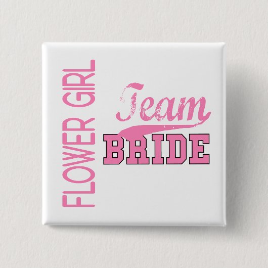 Team Bride 1 BLOEMENMEISJE Vierkante Button 5,1 Cm (Voorkant)
