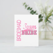 Team Bride 1 BRIDESMAID Briefkaart (Staand voorkant)