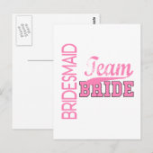 Team Bride 1 BRIDESMAID Briefkaart (Voorkant / Achterkant)