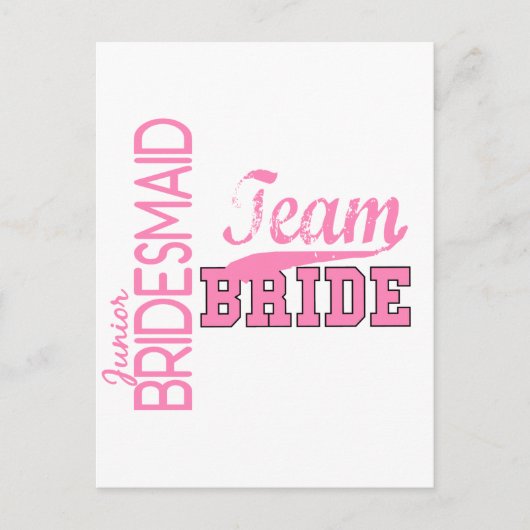 Team Bride 1 JUNIOR JR BRIDESMAID Briefkaart (Voorkant)