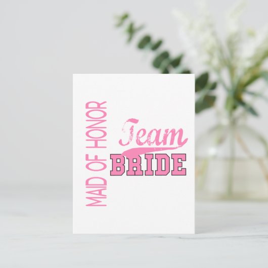 Team Bride 1 MAID VAN HONOR Briefkaart (Staand voorkant)