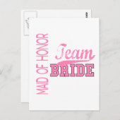 Team Bride 1 MAID VAN HONOR Briefkaart (Voorkant / Achterkant)