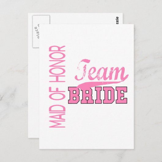 Team Bride 1 MAID VAN HONOR Briefkaart (Voorkant / Achterkant)