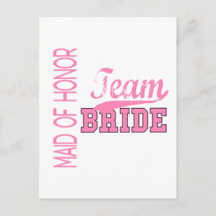Team Bride 1 MAID VAN HONOR Briefkaart