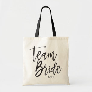 Team Bride Aangepaste bruiloft in Script-stijl Tote Bag