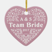 Team Bride aangepaste monogrammen & datum ornament (Voorkant)