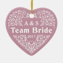 Team Bride aangepaste monogrammen & datum ornament