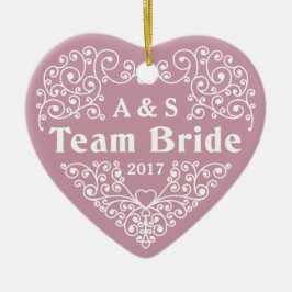 Team Bride aangepaste monogrammen & datum ornament