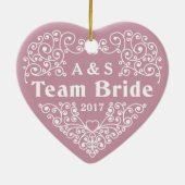 Team Bride aangepaste monogrammen & datum ornament (Achterkant)