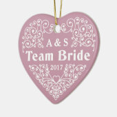 Team Bride aangepaste monogrammen & datum ornament (Links)