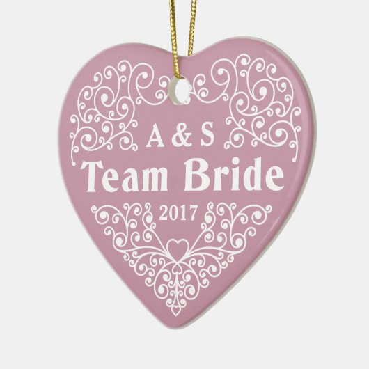 Team Bride aangepaste monogrammen & datum ornament (Links)
