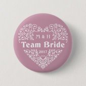 Team Bride aangepaste monogrammen & de trouwknopen Ronde Button 5,7 Cm (Voorkant)