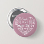 Team Bride aangepaste monogrammen & de trouwknopen Ronde Button 5,7 Cm (Voorkant /achterkant)