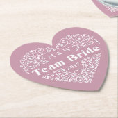 Team Bride aangepaste monogrammen en jaarpapier on Kartonnen Onderzetters (Gekanteld)