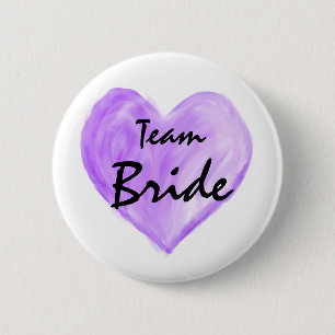 Team Bride Abstracte Paint Love Paarse Button